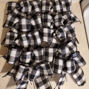 Buffalo Plaid Christmas Tree Bows, Set of 10 Christmas Tree Bows