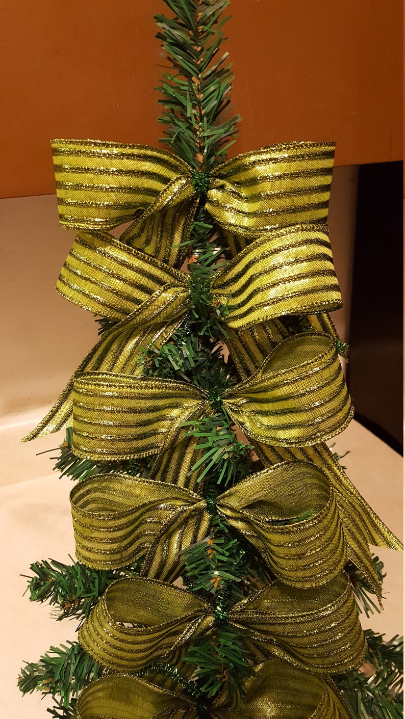 Themed Tree Bows Green Christmas Tree Bows Set of 14 bows Etsy