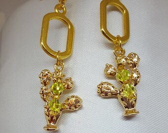 Ohrringe Gold Kaktus
