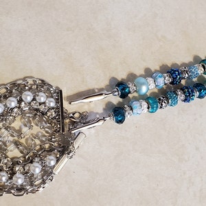 Beaded Bracelet Fastener: Crystal & Murano Glass Helper