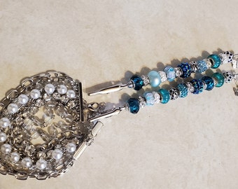 Cierre de pulsera de cuentas: cristal y cristal de Murano