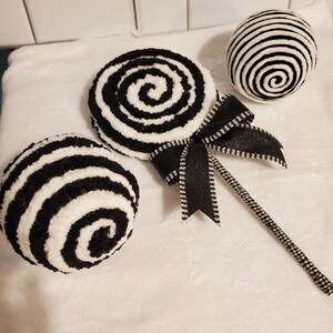 Lollipop Decor, Faux Lollipops, Black and White Lollipops, Holiday ...