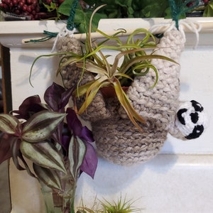 Crochet Sloth Plant Hanger: Handmade Macrame Jute Planter