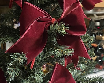 Lot De 12 Nœuds En Velours Bleu Marine Pour Décoration De Sapin De Noël - Davies
