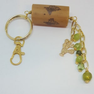 Wine Cork Key Ring, Cactus Jewelry