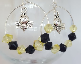 Pendientes de abeja bumble, pendientes caprichosos