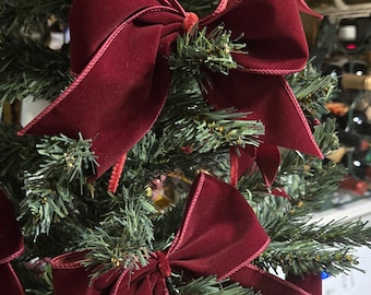 Accessoires Couronne Noël Nœuds Noël Velours Rouge - Lot De 25 Pour Sapin Et Couronne Nœuds Rouges Noël