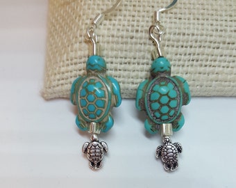Turquoise Turtle Earrings