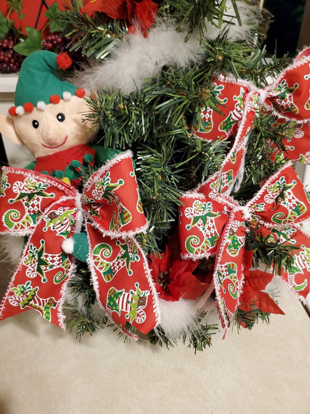 Kerstboom strikken Set van 10 Elf Shoe Bows Etsy België