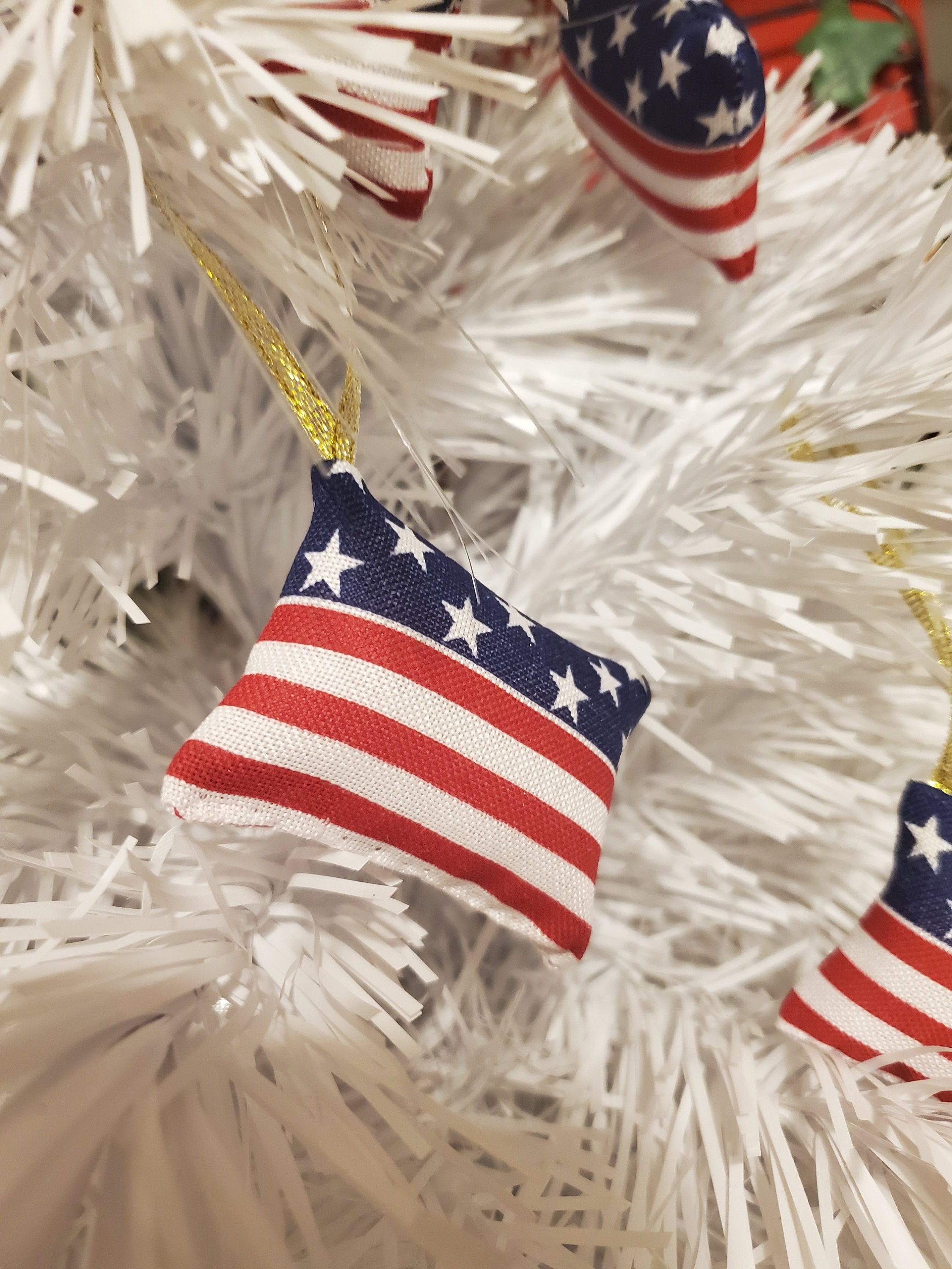 Flag Ornaments Set Of 10 Christmas Tree Ornaments Etsy