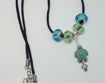 Turquoise Necklace, Blue Turtle Necklace