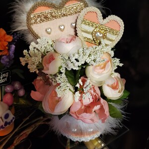 Valentine&#39;s Roses and Peonies Arrangement, Silk Floral Centerpiece