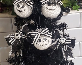 Jack Skellington Snow Globe Ornaments: NBC Tree Decor, Set of 5