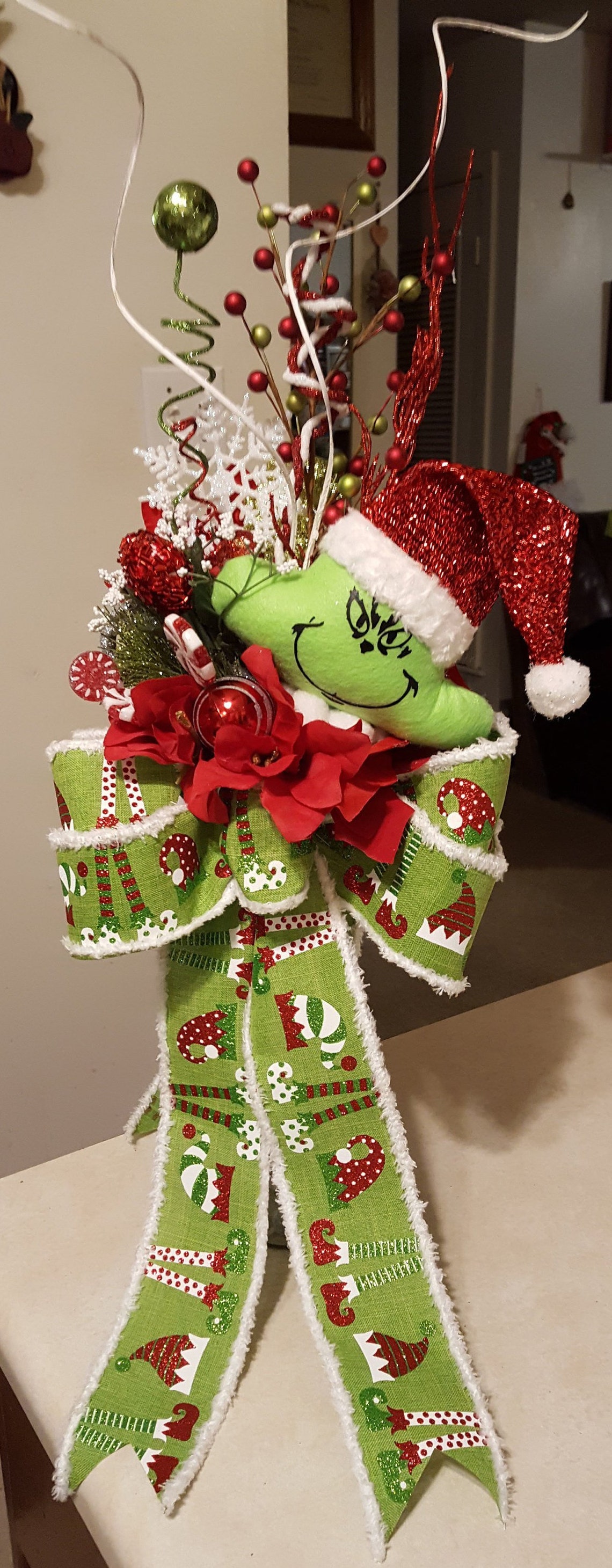 Grinch Tree Topper/Christmas Tree Topper/Deluxe Grinch Etsy
