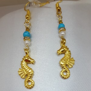 Gold Seahorse Earrings