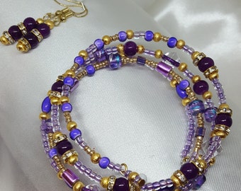 Purple Memory Wire Bracelet