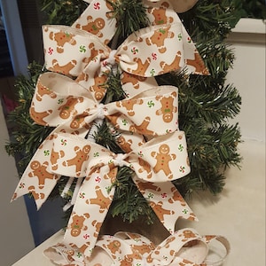 Christmas Tree Bows ( Set of 10 Bows ) Beige bows