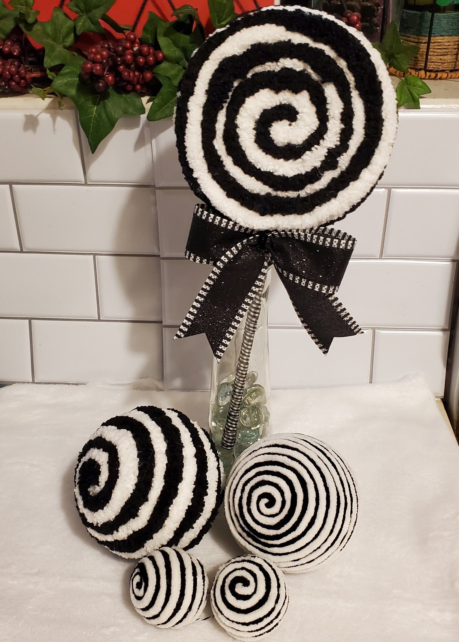 Lollipop Decor Faux Lollipops Black and White Lollipops Etsy