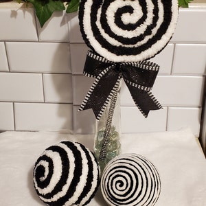 Lollipop Decor, Faux Lollipops, Black and White Lollipops, Holiday ...