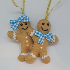Gingerbread Man Ornaments, Felt Ornaments Christmas