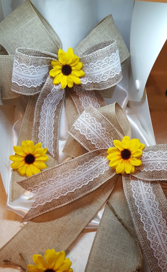 sunflower burlap ribbon