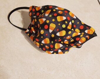 Face Mask for Adult, Fabric Face Mask,  Washable Face Mask,  Candy Corn Print Face Mask