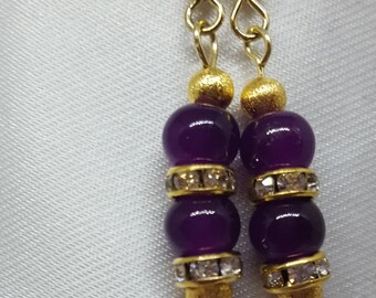 Boucles d’oreilles verre violet