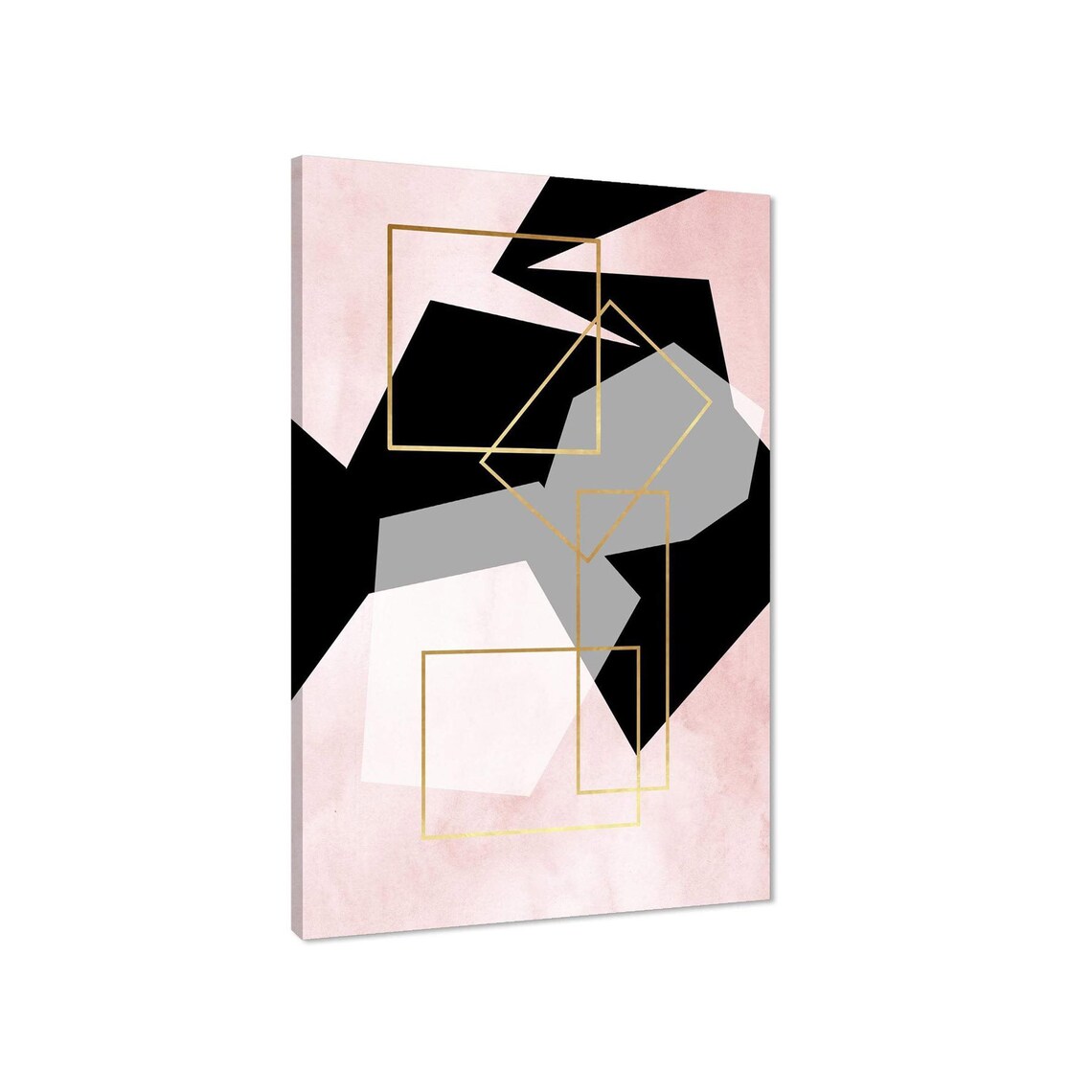 Abstract Canvas Wall Art Print Pink Black Etsy