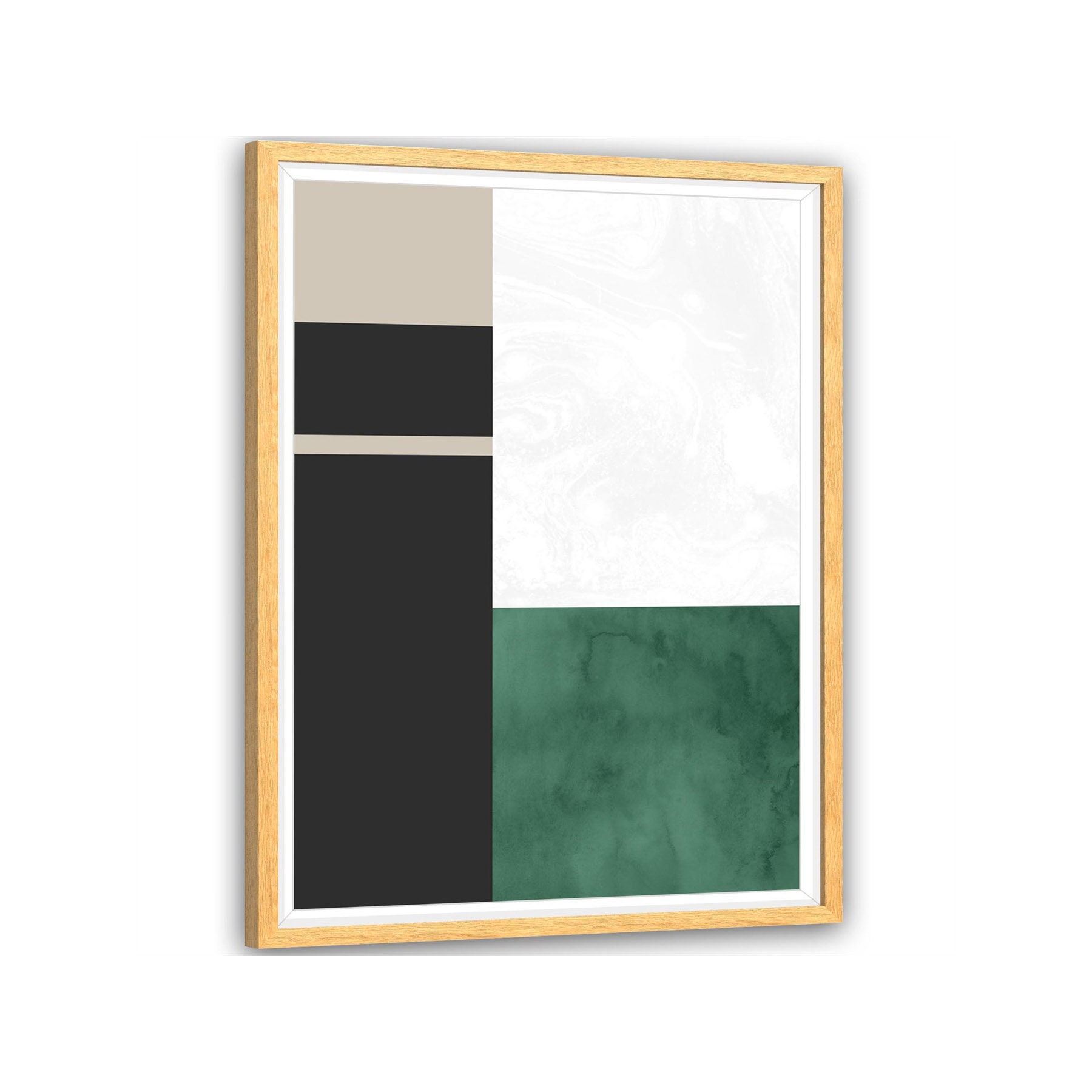 Abstract Green Grey Painting Framed Wall Art Print Etsy