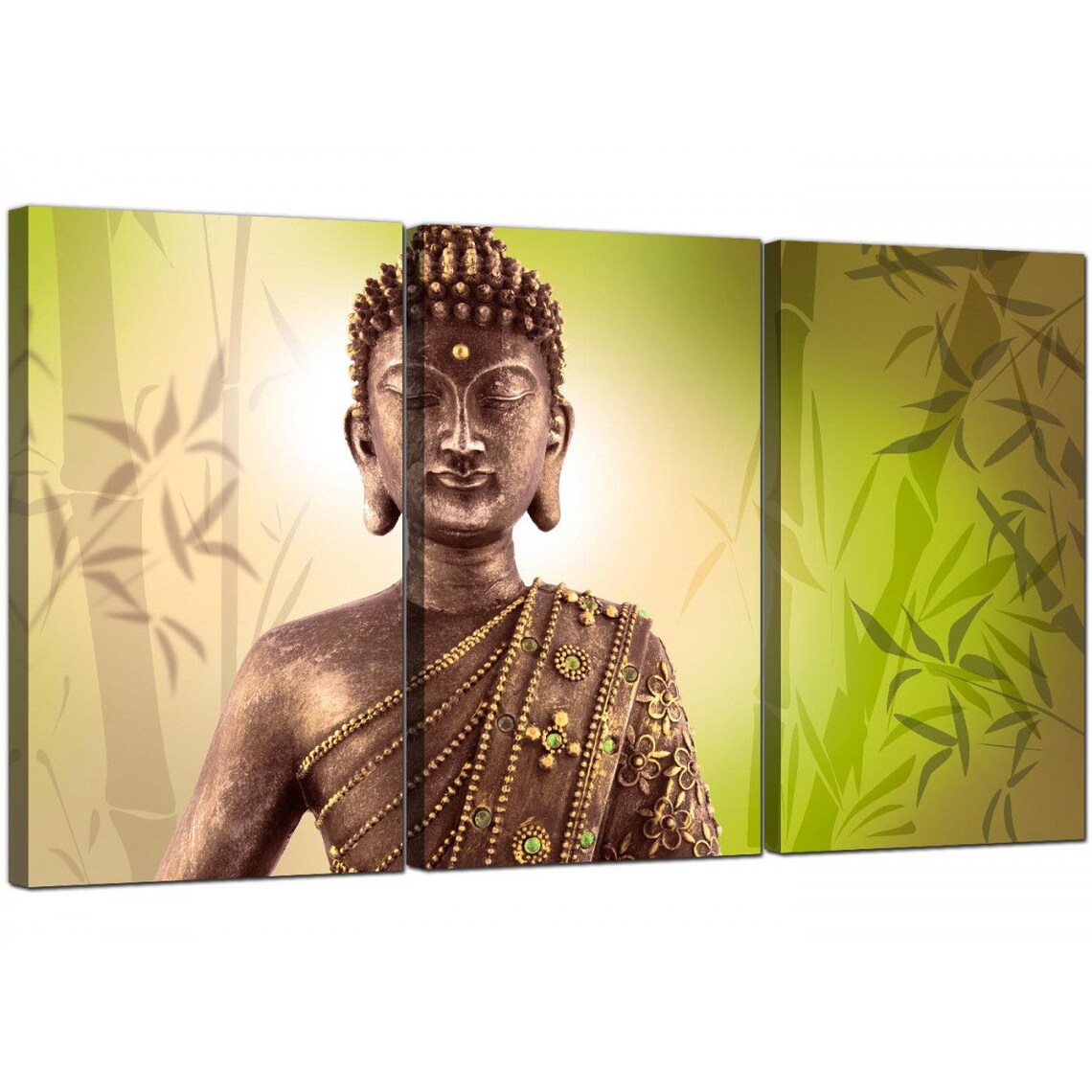 Buddha Lime Green Abstract Canvas Wall Art Print Etsy