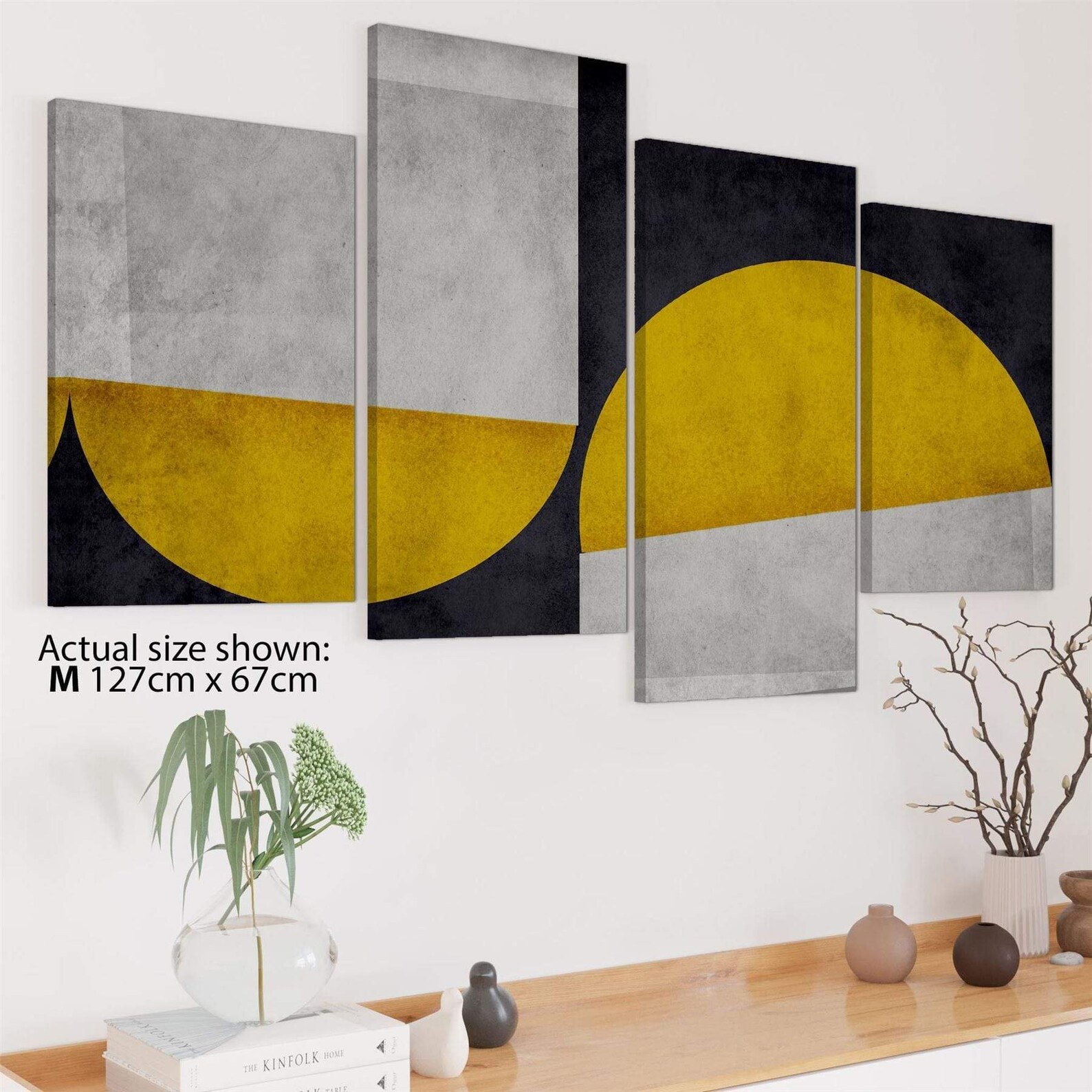 Abstract Mustard Navy Graphic Canvas Art Prints Etsy