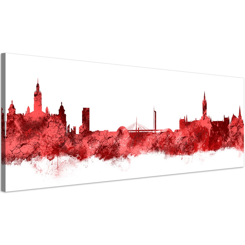 Glasgow Skyline Print on Canvas Framed Wall Art Picture Etsy