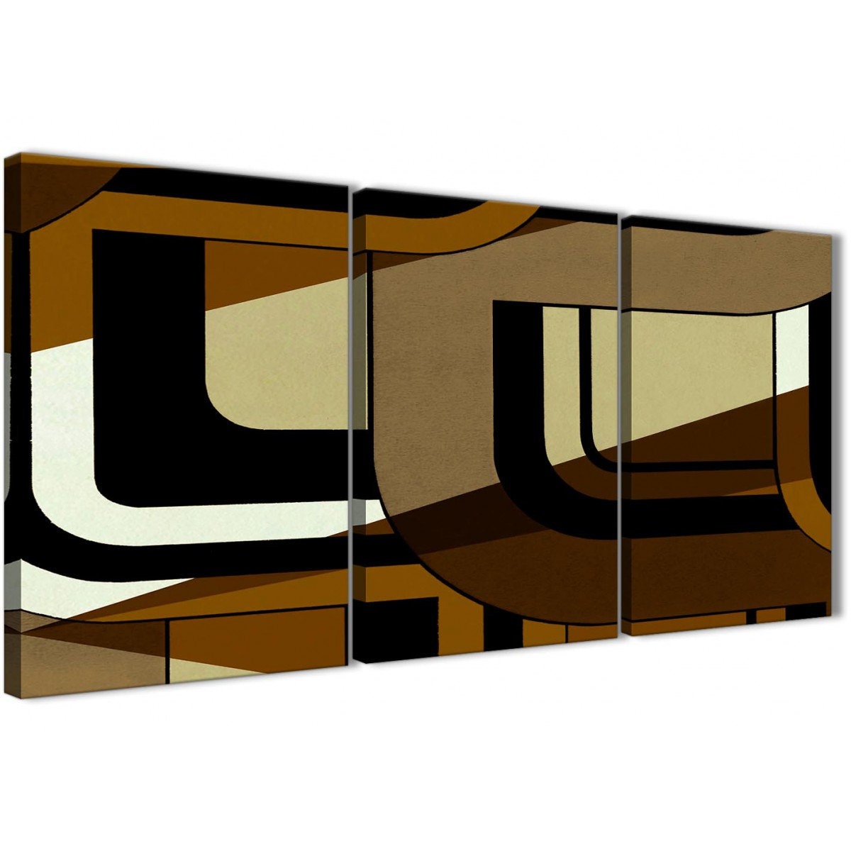 Abstract Stylish Brown Black Painting Stretched Canvas Picture Etsy