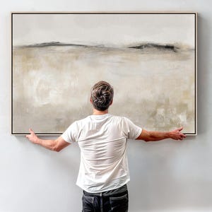 Neutral Framed Canvas Wall Art Prints for Living Room - Beige - 2084