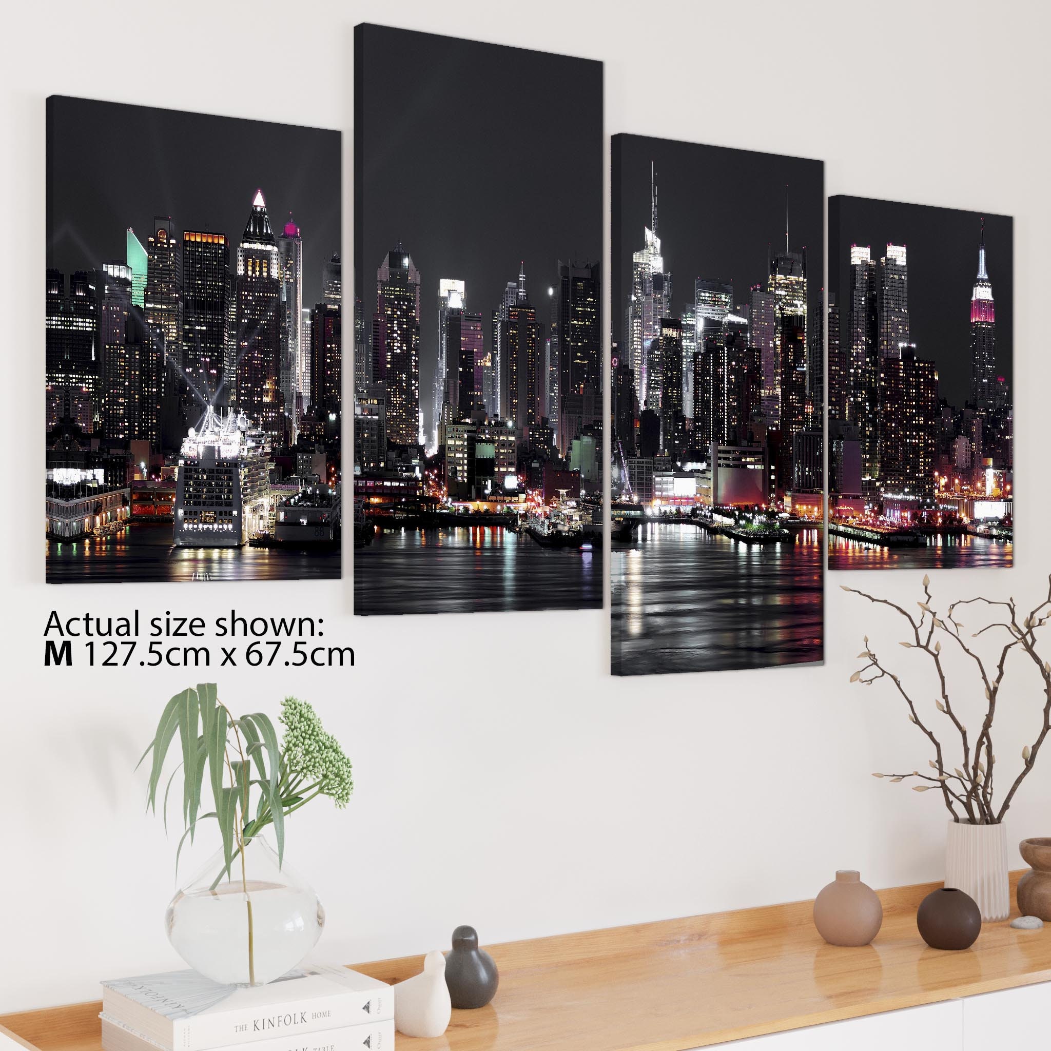 New York City Skyline Black White Cityscape Canvas - Etsy UK