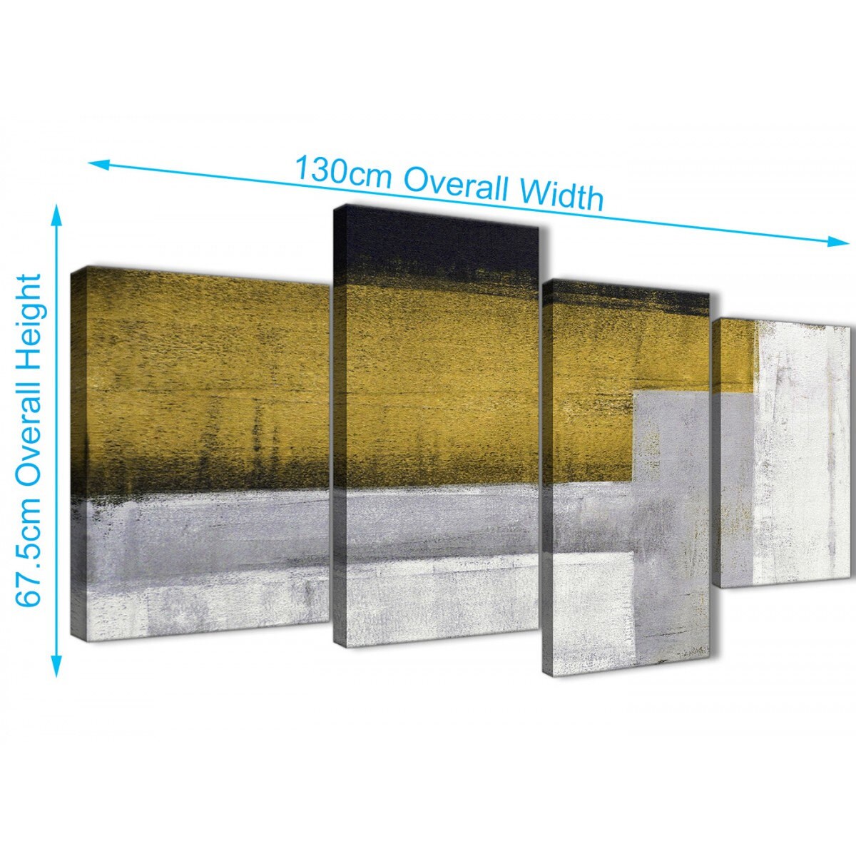 Mustard Yellow Grey Abstract Canvas Wall Art Painting Etsy UK