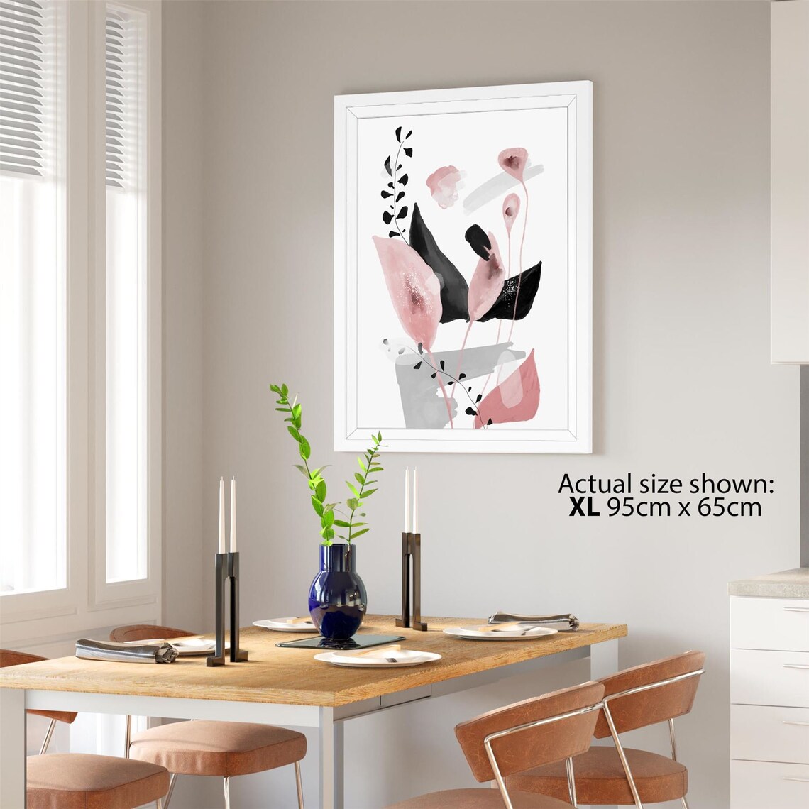 Pink Black Flower Floral Framed Art Prints Etsy