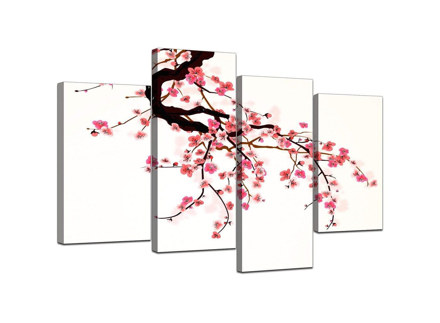 Japanese Cherry Blossom Tree Pink Cream Floral Canvas Wall Art - Etsy UK