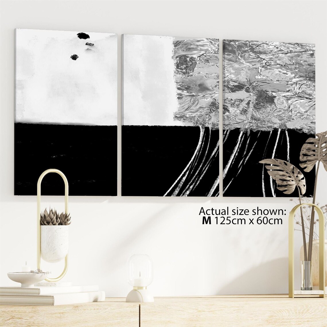 black white and grey canvas art