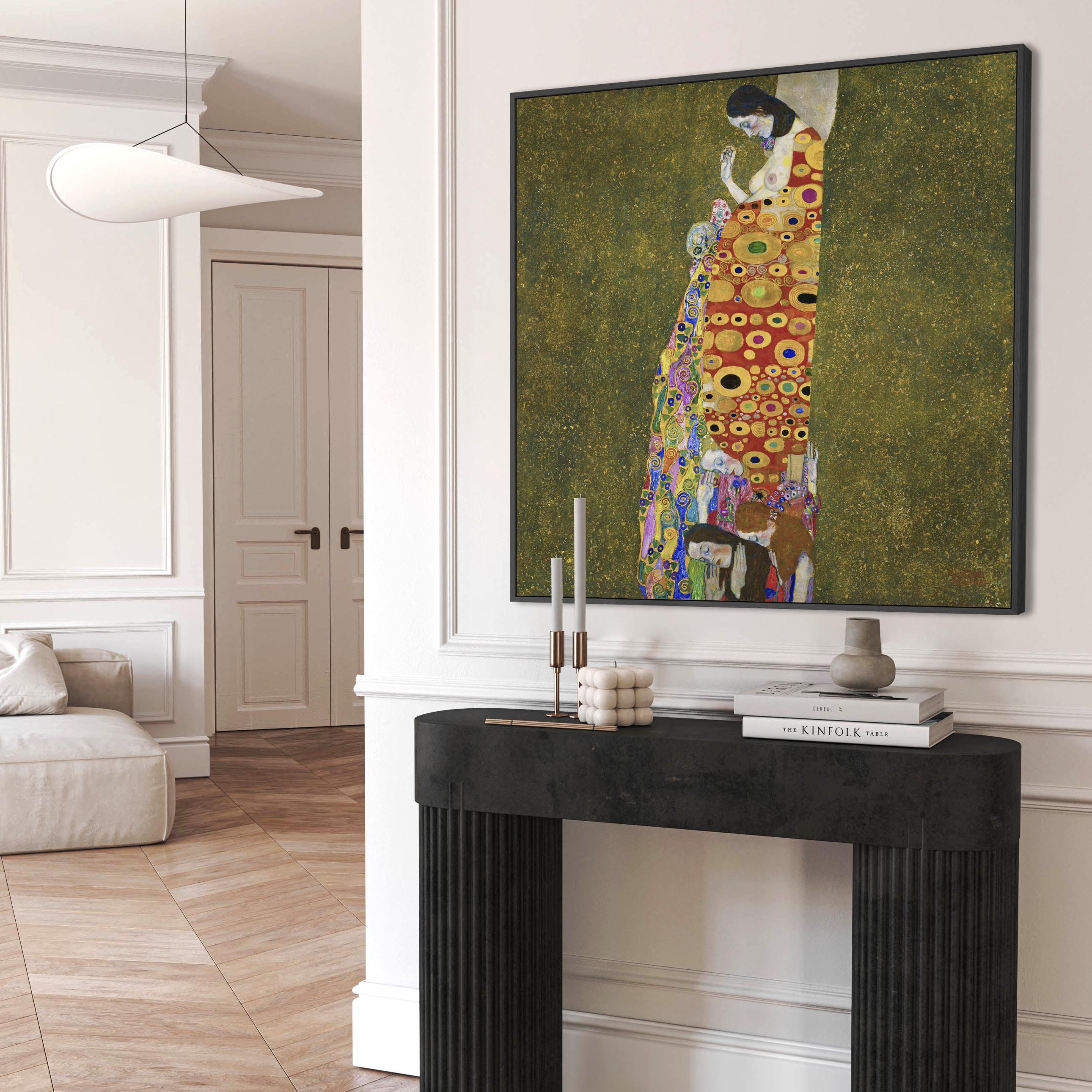 Large Colourful Gustav Klimt Wall Art Framed Canvas Print of Hope II ...