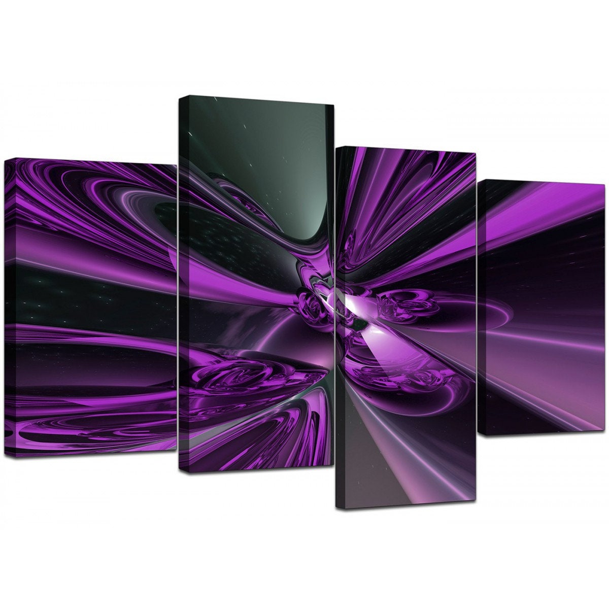Purple And Black Abstract Canvas Wall Art Print Etsy