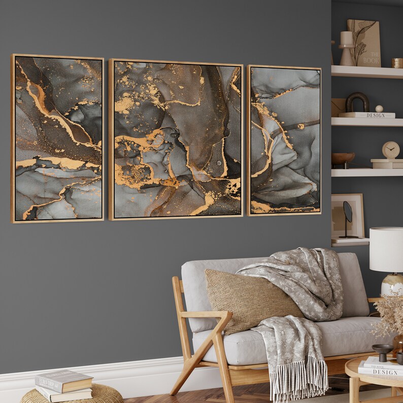 Extra Large Framed Wall Art Pictures for Living Room Grey Etsy UK