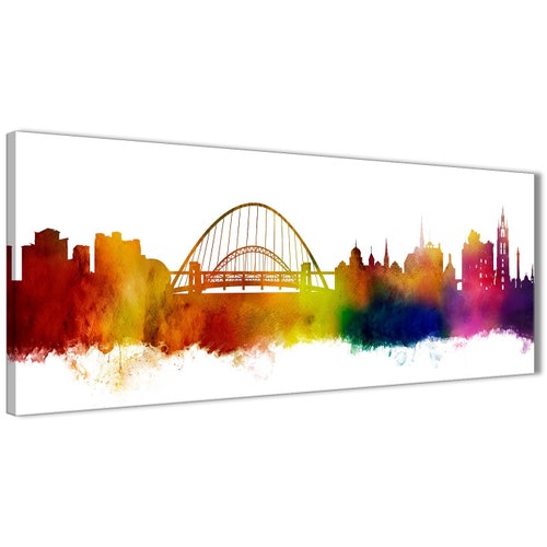 Newcastle Skyline Canvas Newcastle Cityscape Canvas Art Print Etsy