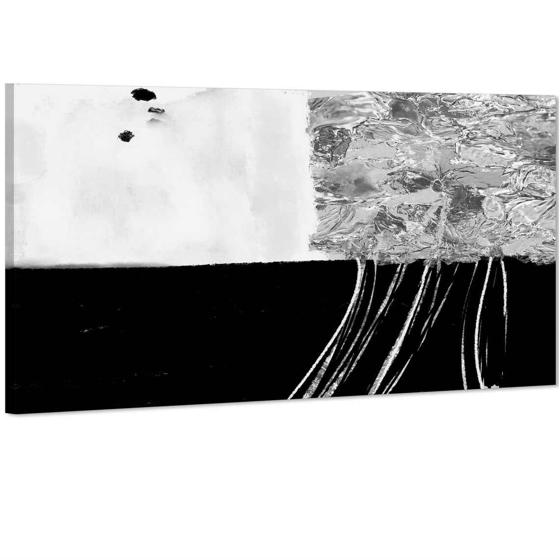 black white and grey canvas art
