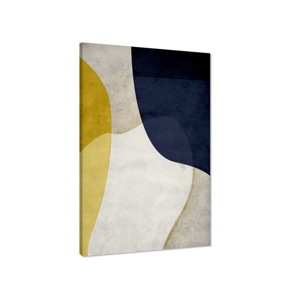 Navy Yellow Wall Art Etsy UK