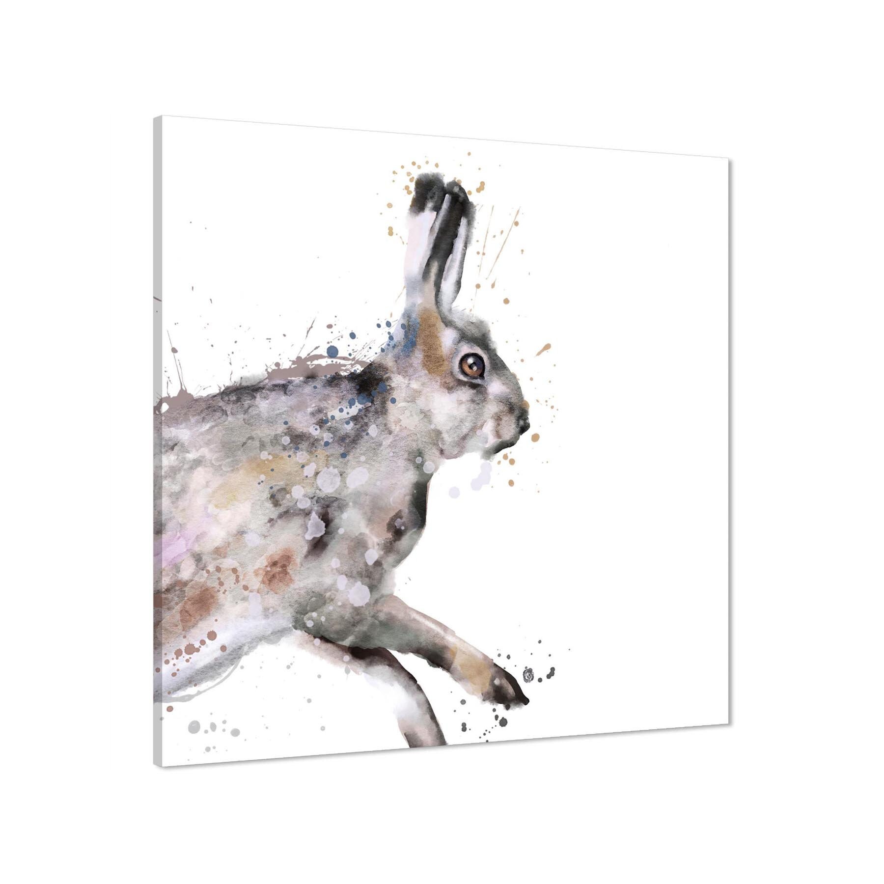 Hare Canvas Art Pictures Grey Etsy UK