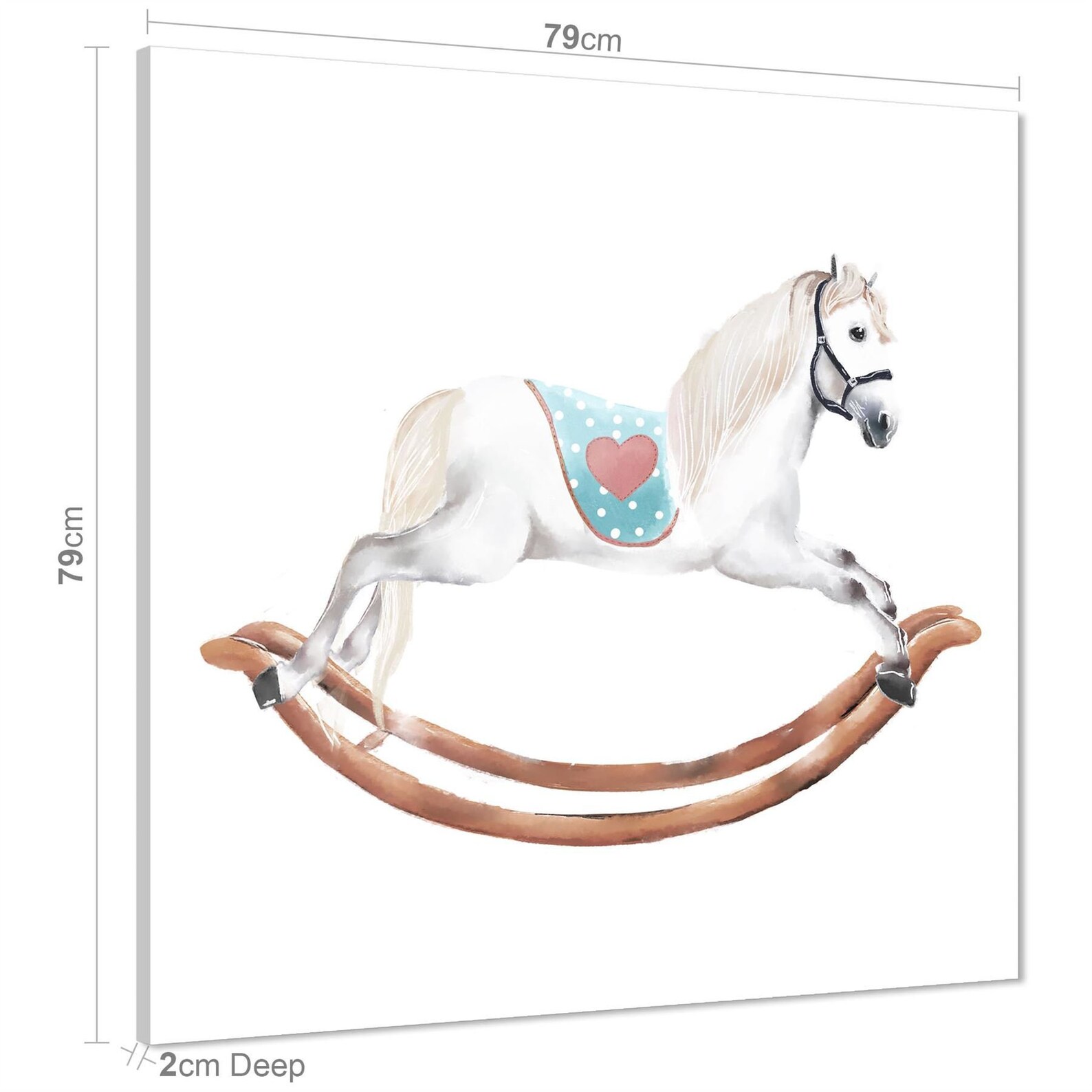 Rocking Horse Childrens Nursery Canvas Art Pictures Etsy UK