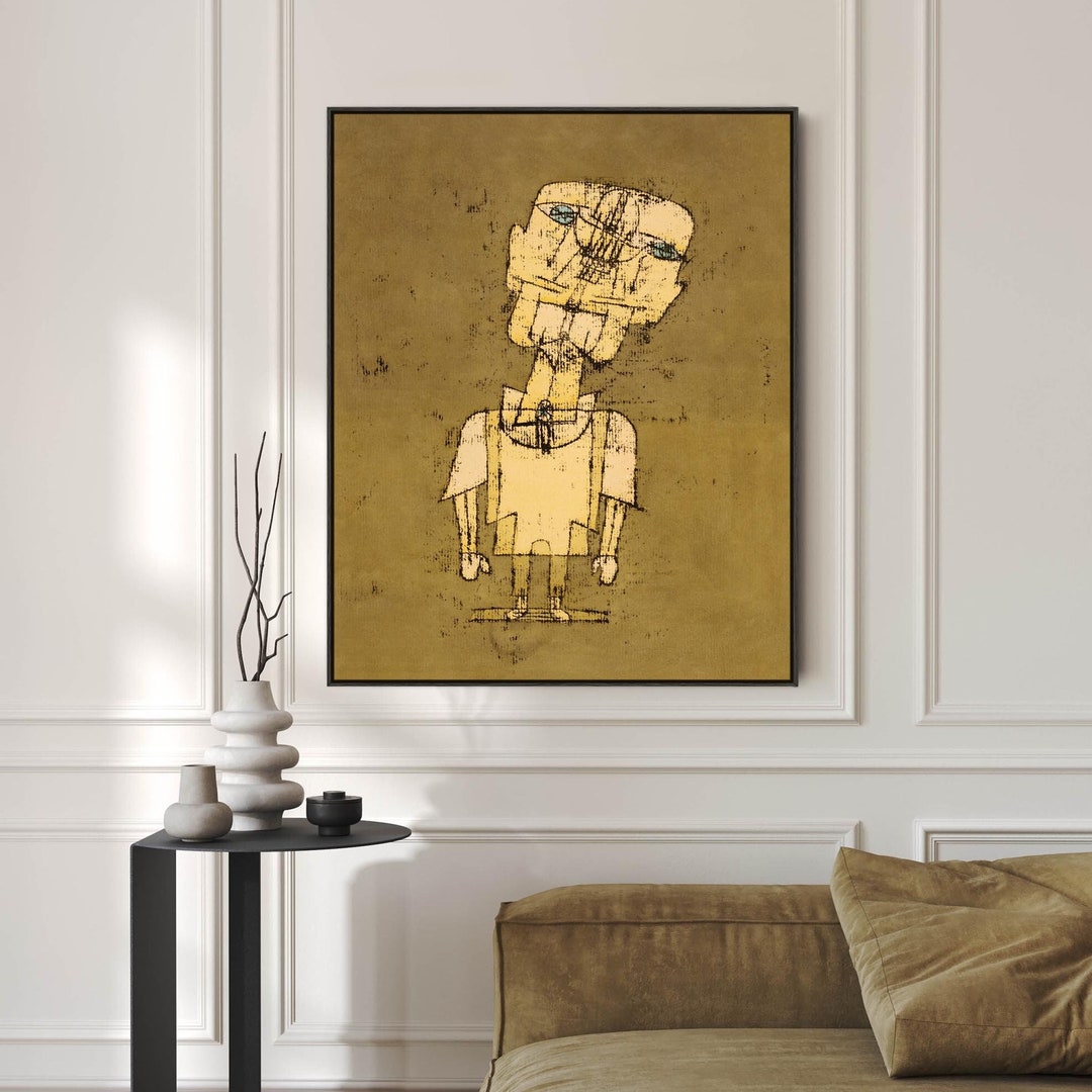 Large Green Paul Klee Abstract Wall Art Framed Canvas Print Ghost