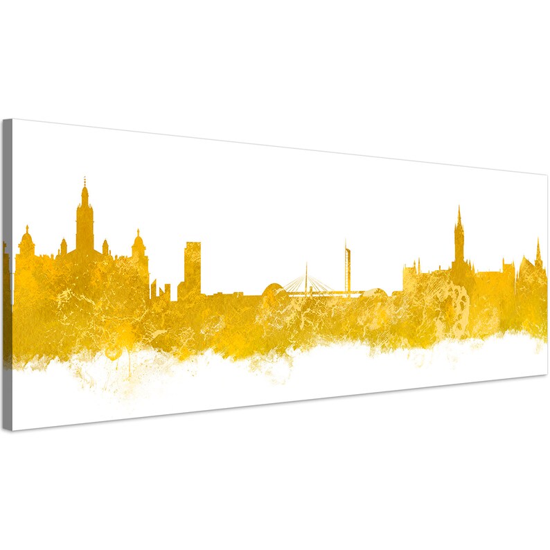 Glasgow Skyline Print on Canvas Framed Wall Art Picture Etsy