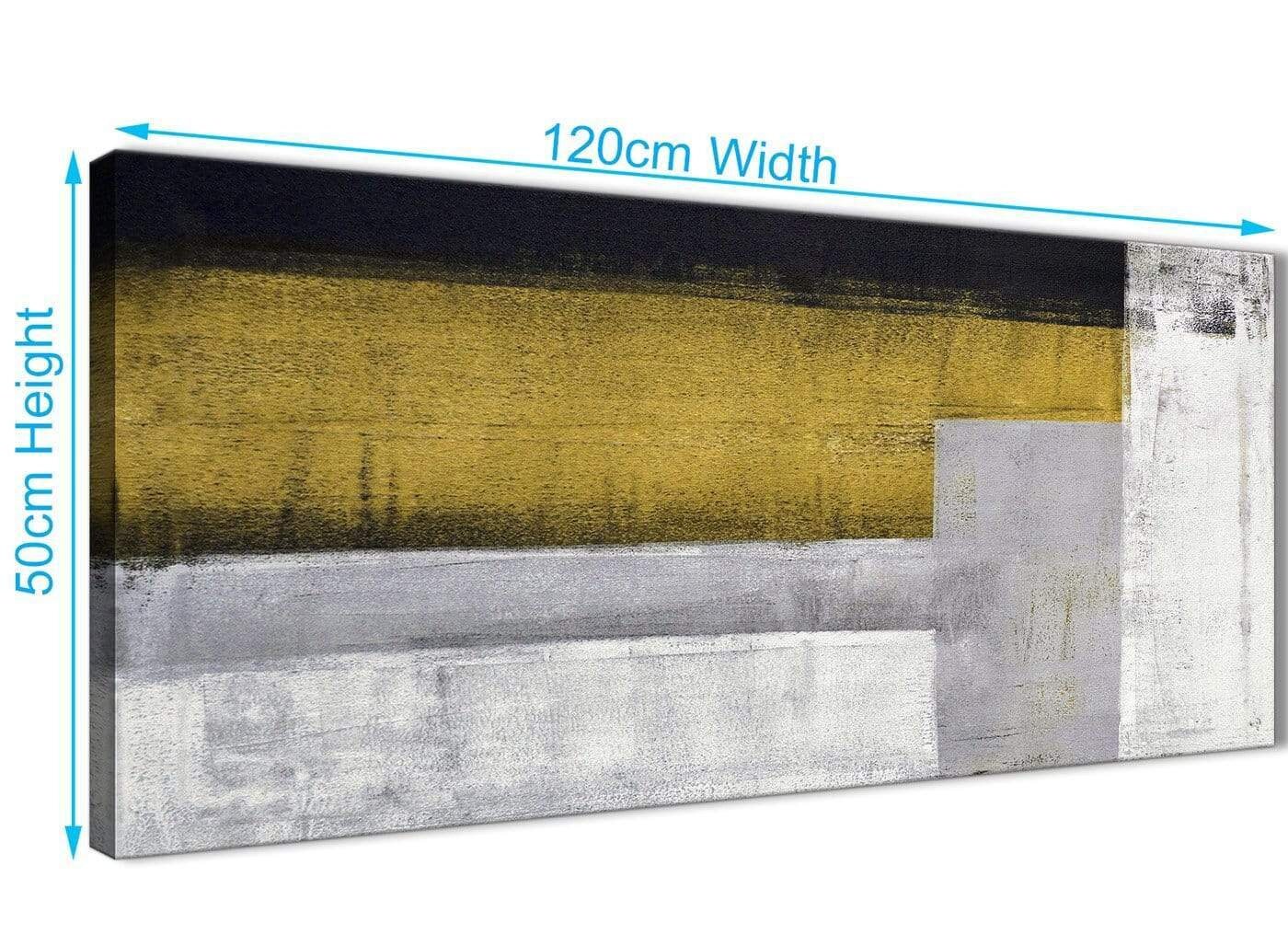 Mustard Yellow Grey Abstract Canvas Wall Art Painting Etsy